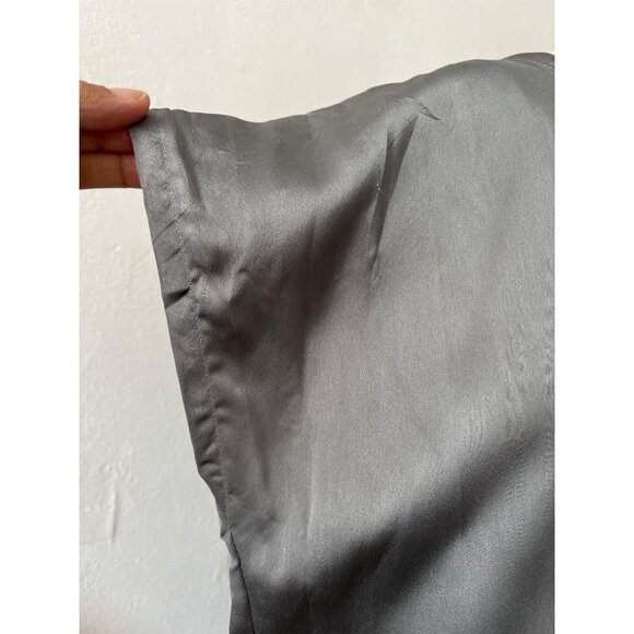 Uma Raquel Davidowicz Satin silver pewter pleated boatneck oversized tunic Small - Picture 8 of 14